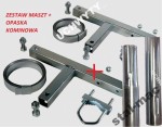Uchwyt Obejma kominowa 5m + maszt składany 2x100cm
